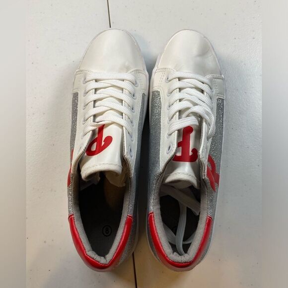 NWOB MLB Women’s Philadelphia Phillies Logo Glitter Sneakers Tennis Shoes Size 8 - Picture 9 of 10